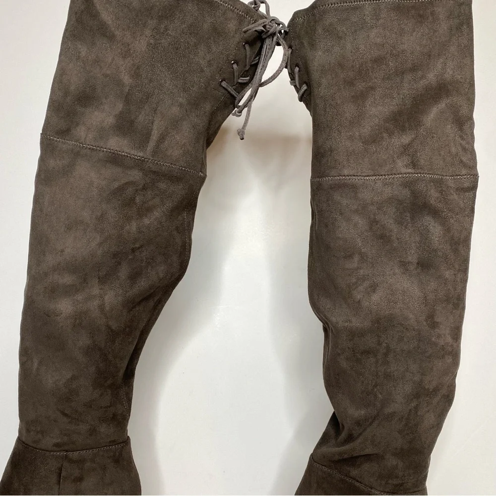 New! Vince Camuto Tapley Gray Faux Suede Over The Knee Boot 8.5 M